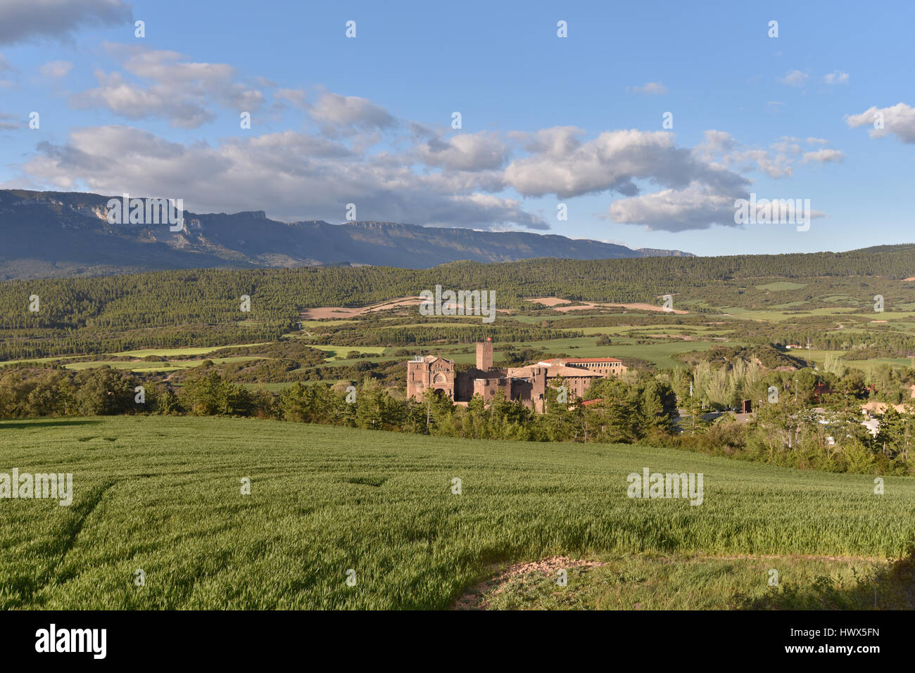 The castle of Xavier in the hills of Navarra Stock Photo