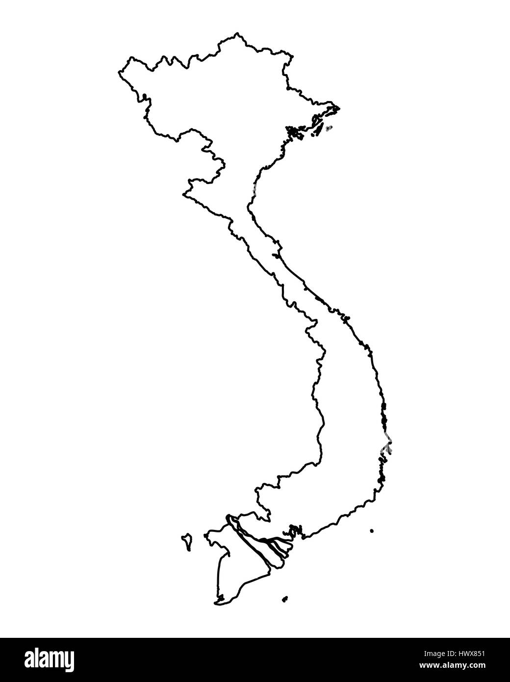 Map of Vietnam Stock Photo - Alamy