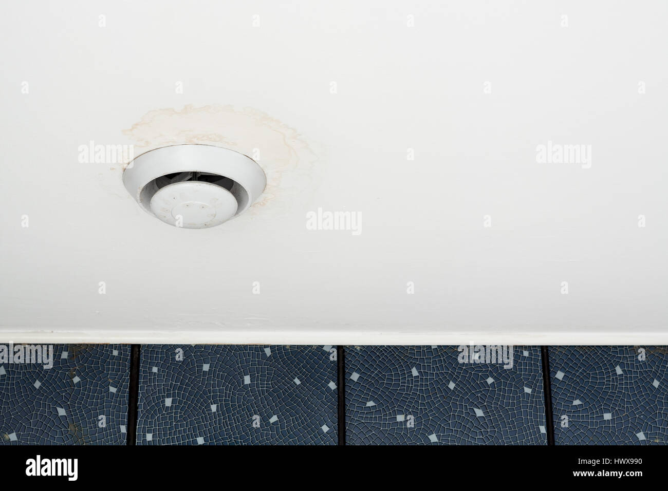 Round air ventilation frame on white ceiling with wet stains, streaks and  mould around ventilator Stock Photo - Alamy