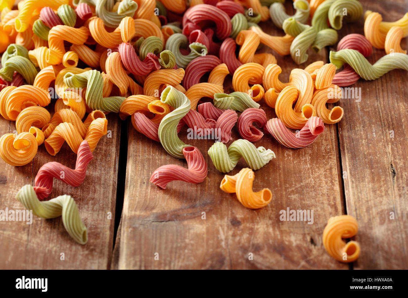Colorful Italian pasta ‘Amore’ in small drawer Stock Photo Alamy