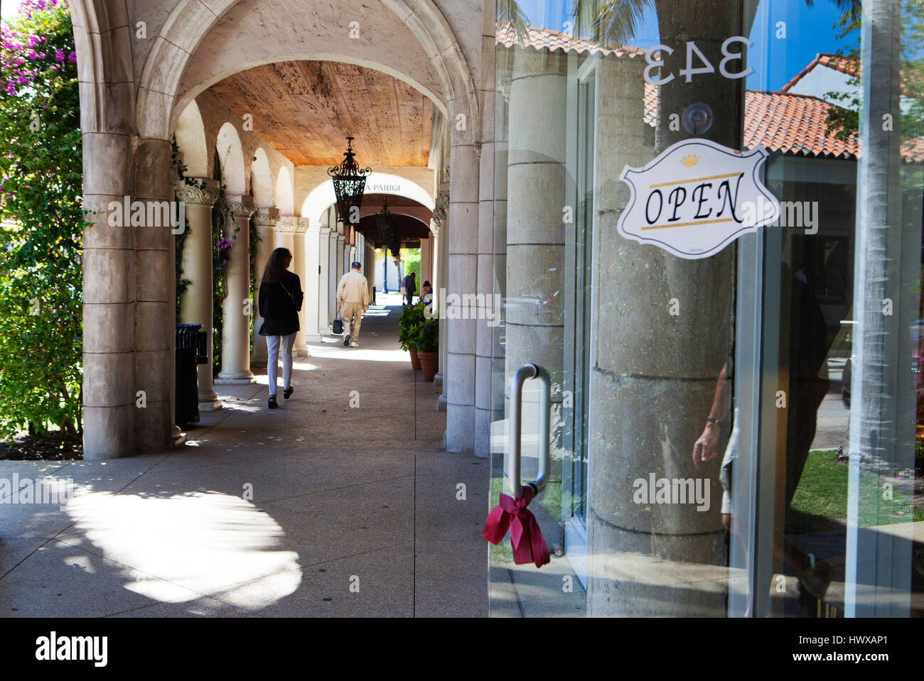 Worth Avenue, in Palm Beach, is one of the premier upscale shopping streets in the world