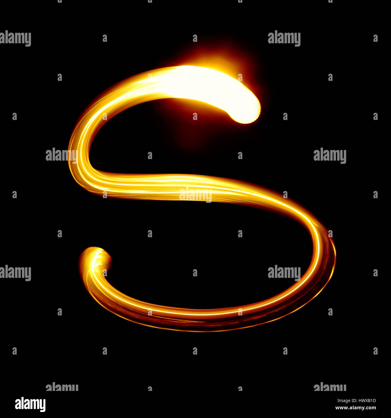 Created by light alphabet over black background Stock Photo