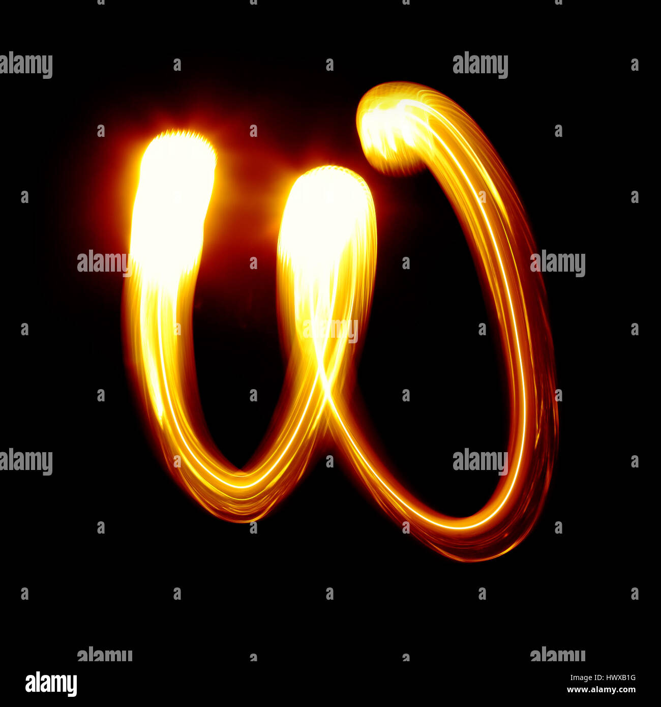 W Created by light alphabet lower case character Stock Photo Alamy