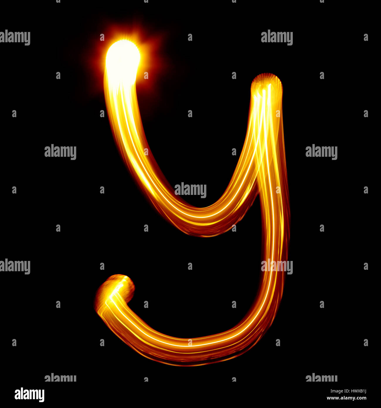 Y - Created by light alphabet - lower case character Stock Photo - Alamy