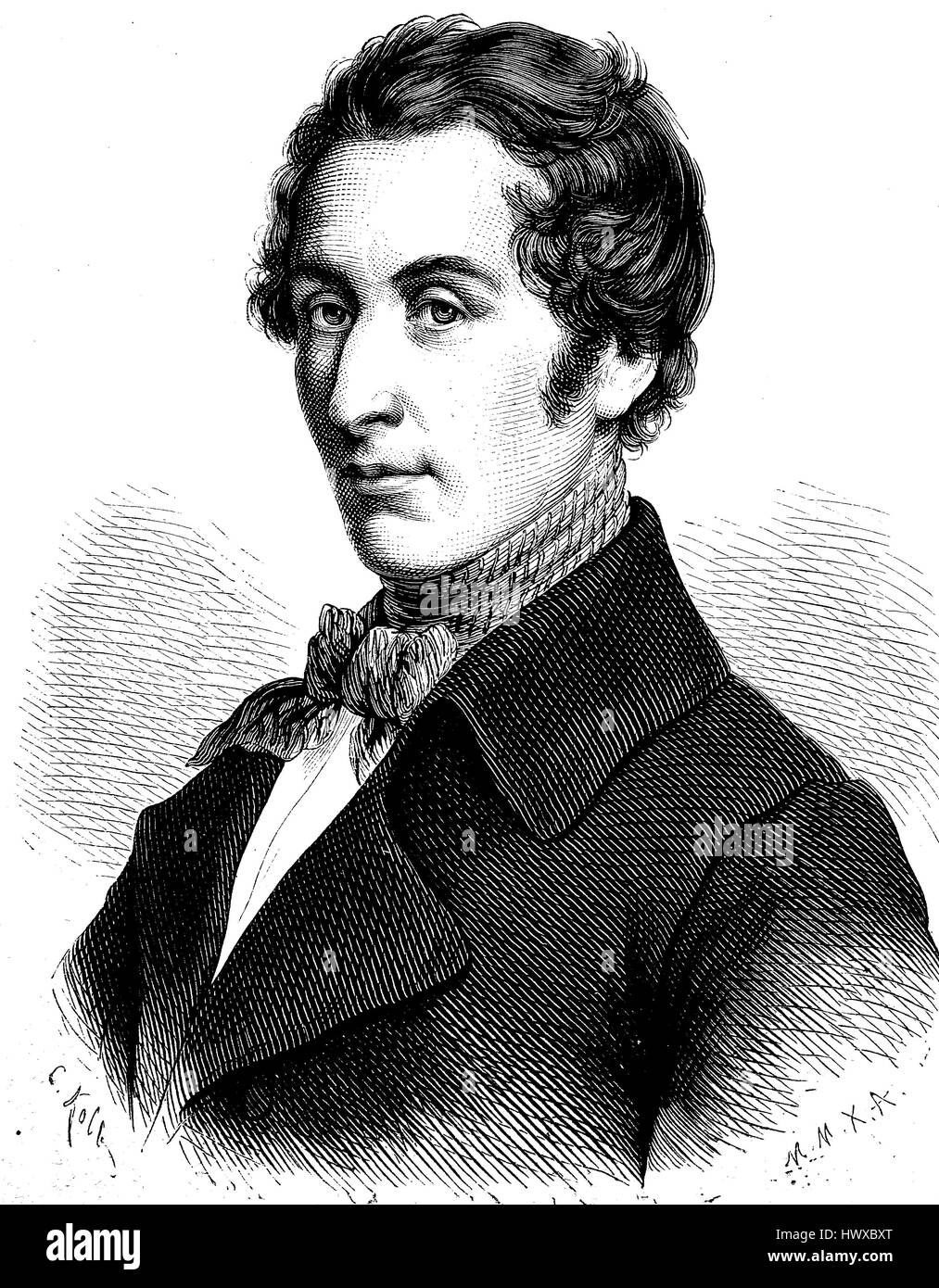 Carl Maria Friedrich Ernst von Weber, November 1786 - June 1826, was a German composer, conductor, pianist, guitarist and critic, one of the first significant composers of the Romantic school, Germany, reproduction of an image, woodcut from the year 1881, digital improved Stock Photo