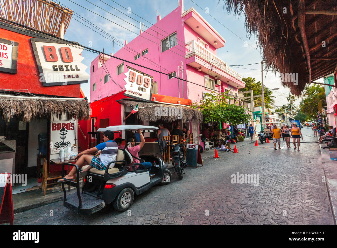 Isla Mujeres street, Mexico Stock Photo
