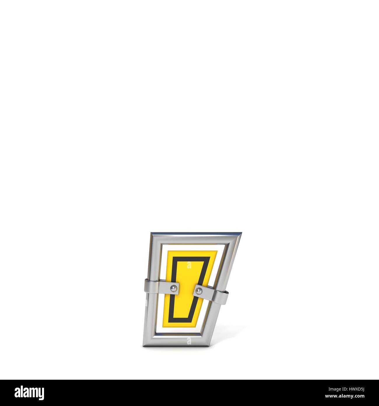 Framed traffic road sign COMMA 3D render illustration isolated on white ...