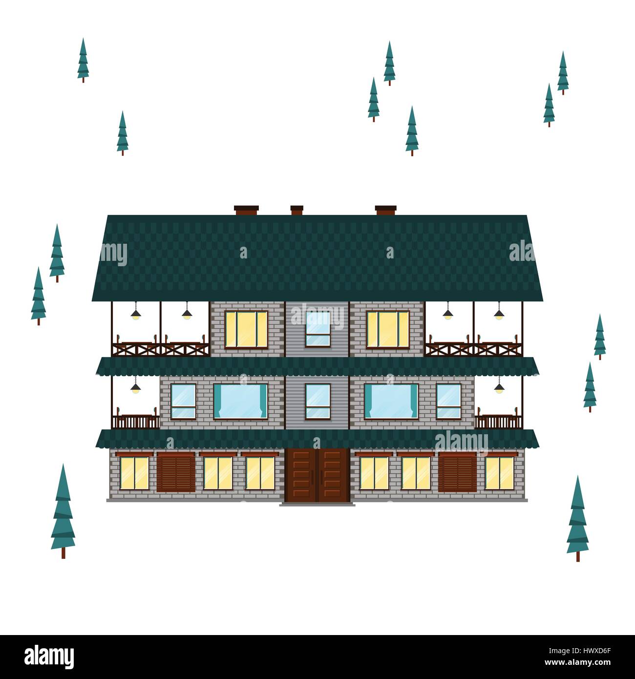 Wooden house isolated . Vector Stock Vector Image & Art - Alamy