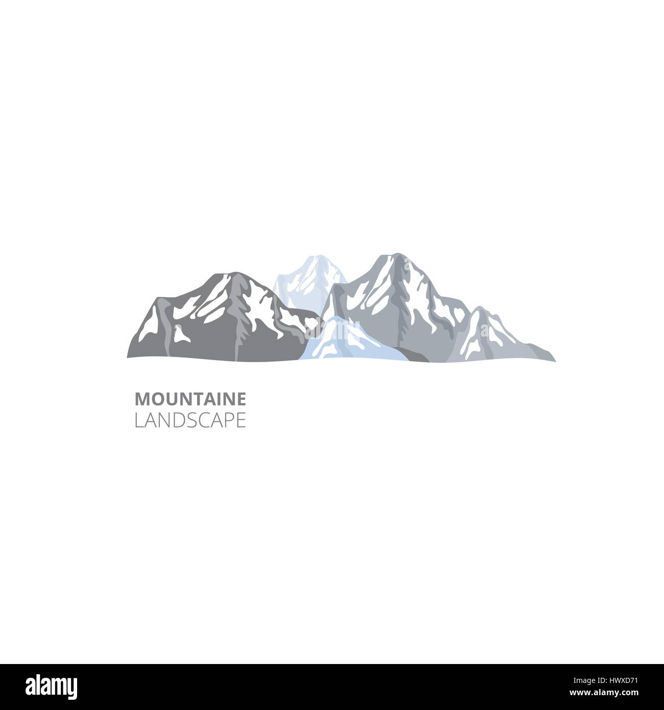 Mountain landscape for company resort logo . Vector Stock Vector