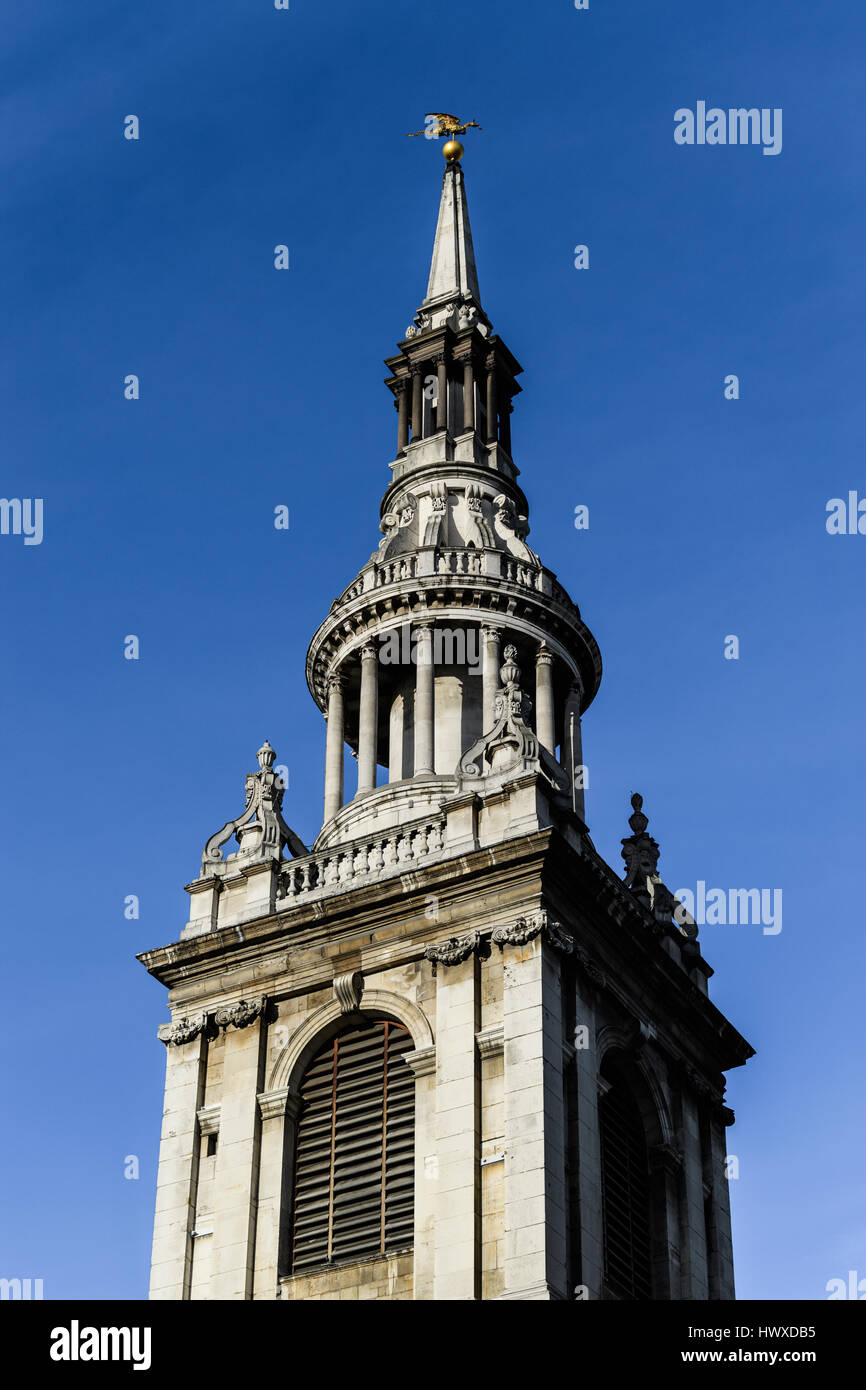 Bell tower of St Mary le Bow church, Cheapside, London Stock Photo - Alamy