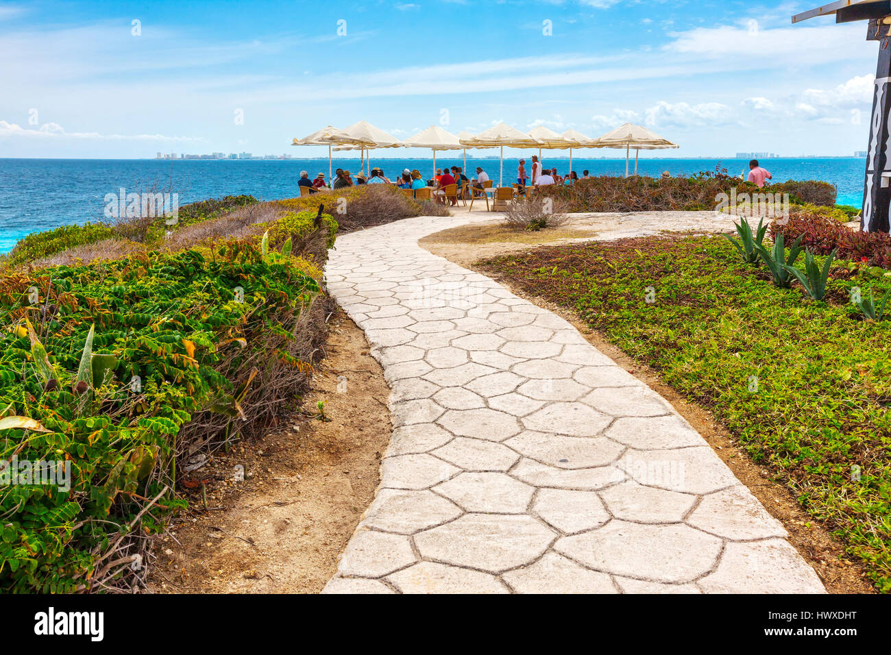 Bar on Punta Sur, Isla Mujeres, Mexico Stock Photo