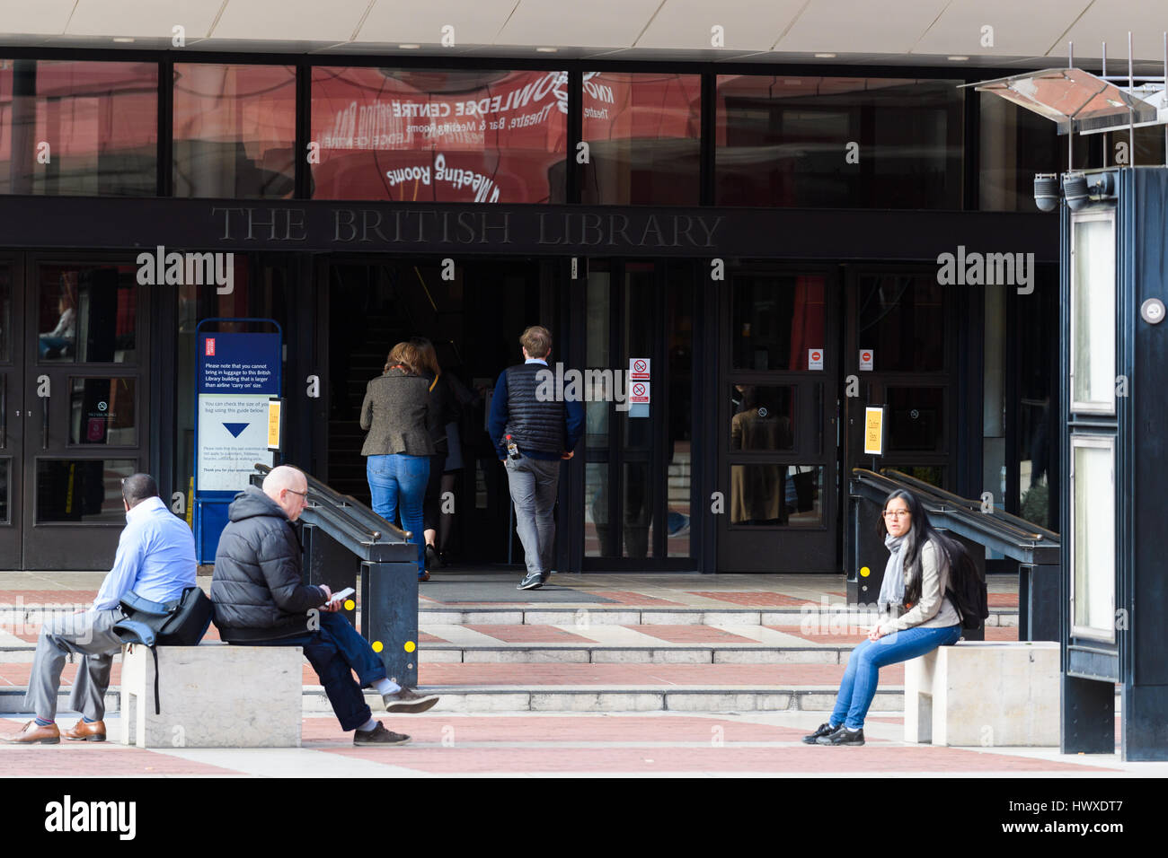 Main entrance to the British library, London. Stock Photo