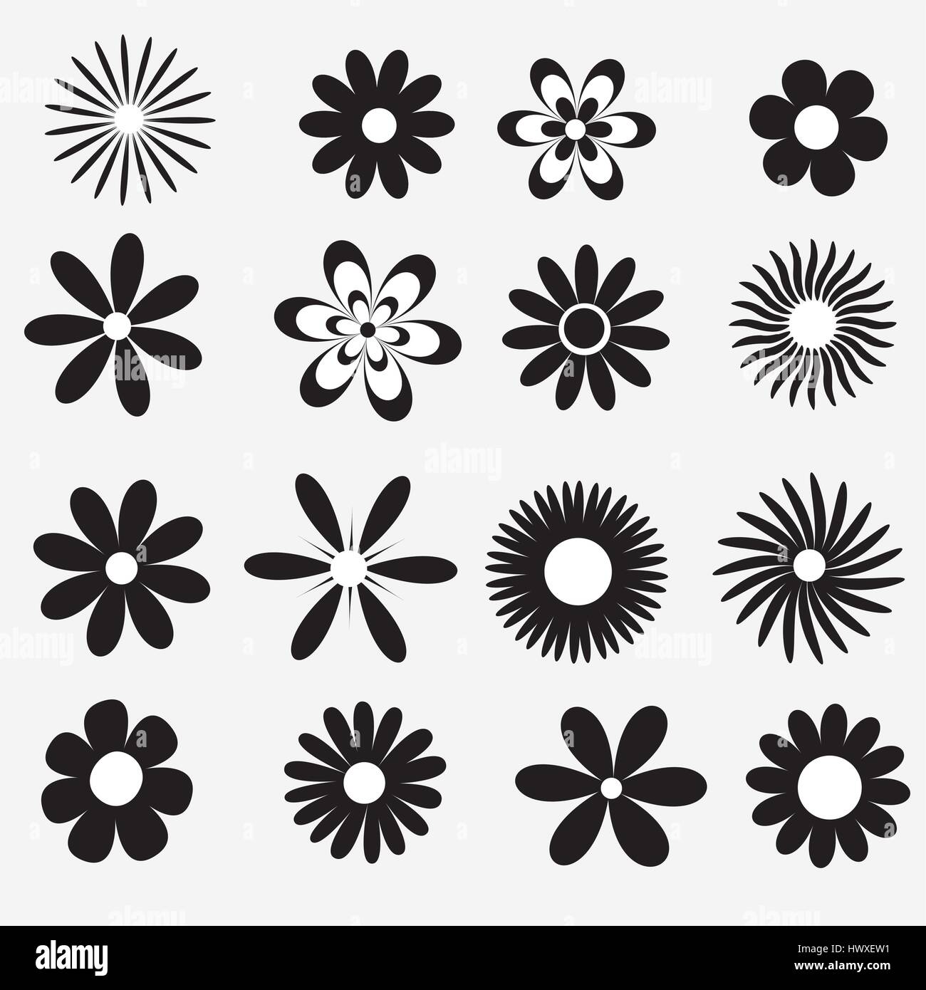 Silhouette flowers Stock Vector Images - Alamy