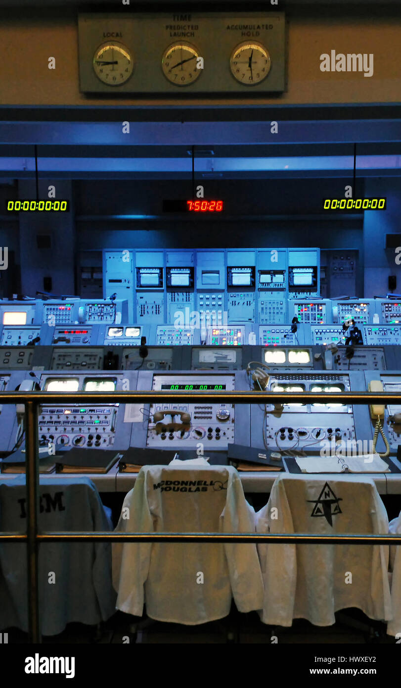 Ground Control, Kennedy Space Center, Firing Room in the Launch Control Center Apollo mission Stock Photo