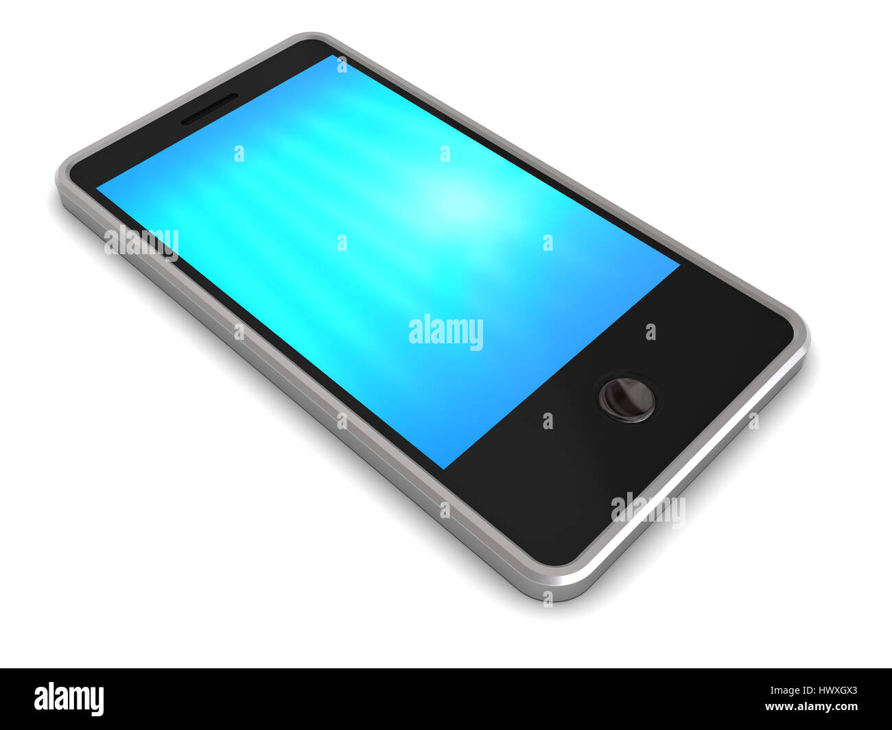 3d illustration of generic touch screen phone over white background ...