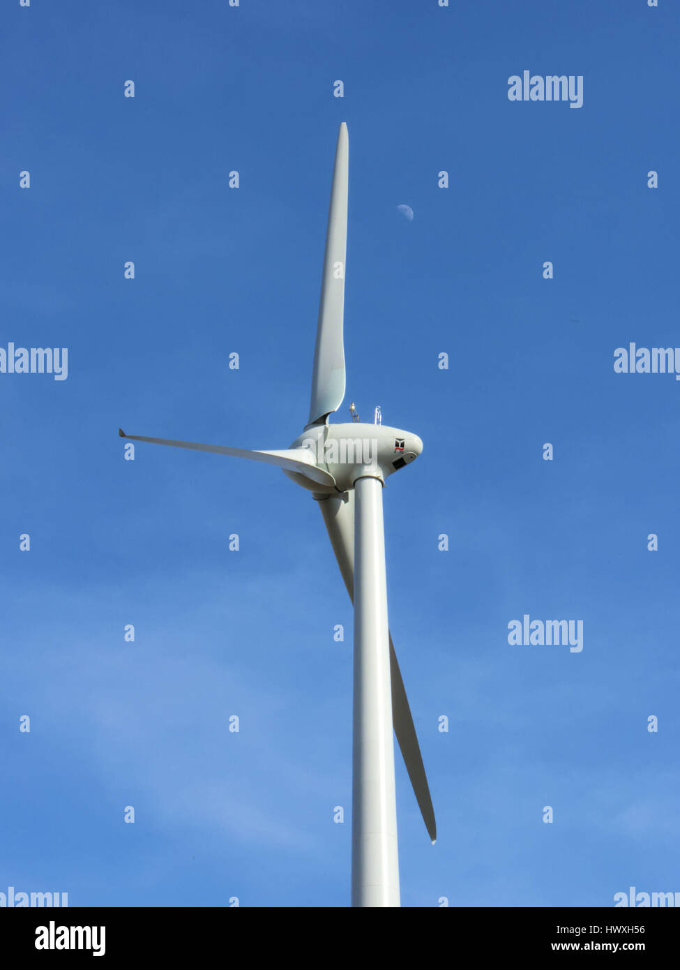 the wind turbine on blue sky Stock Photo - Alamy