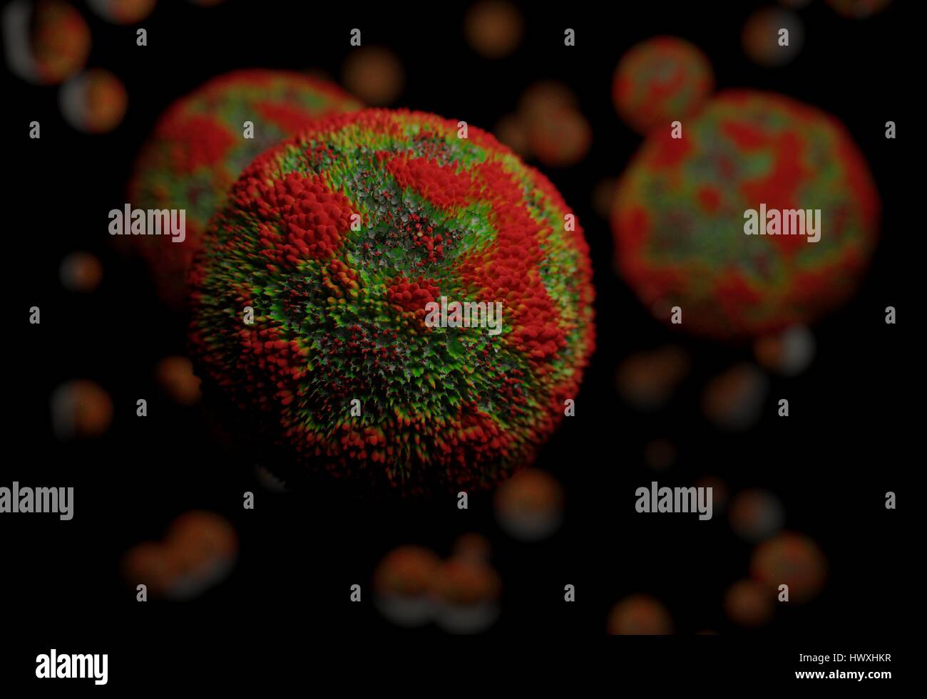 Infection bacteria virus cell on black 3d render Stock Photo - Alamy