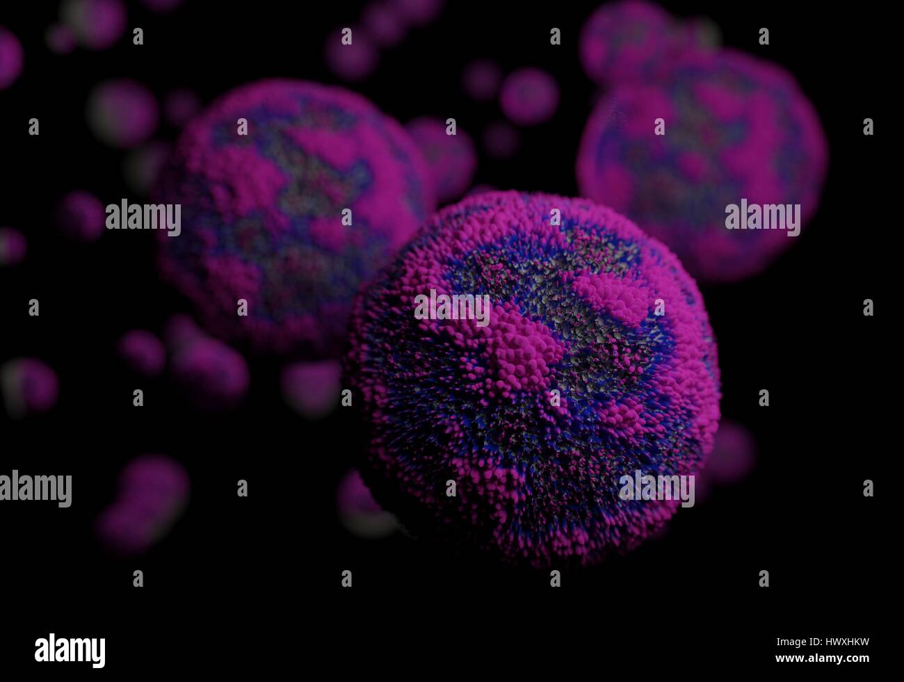 Infection bacteria virus cell on black 3d render Stock Photo - Alamy
