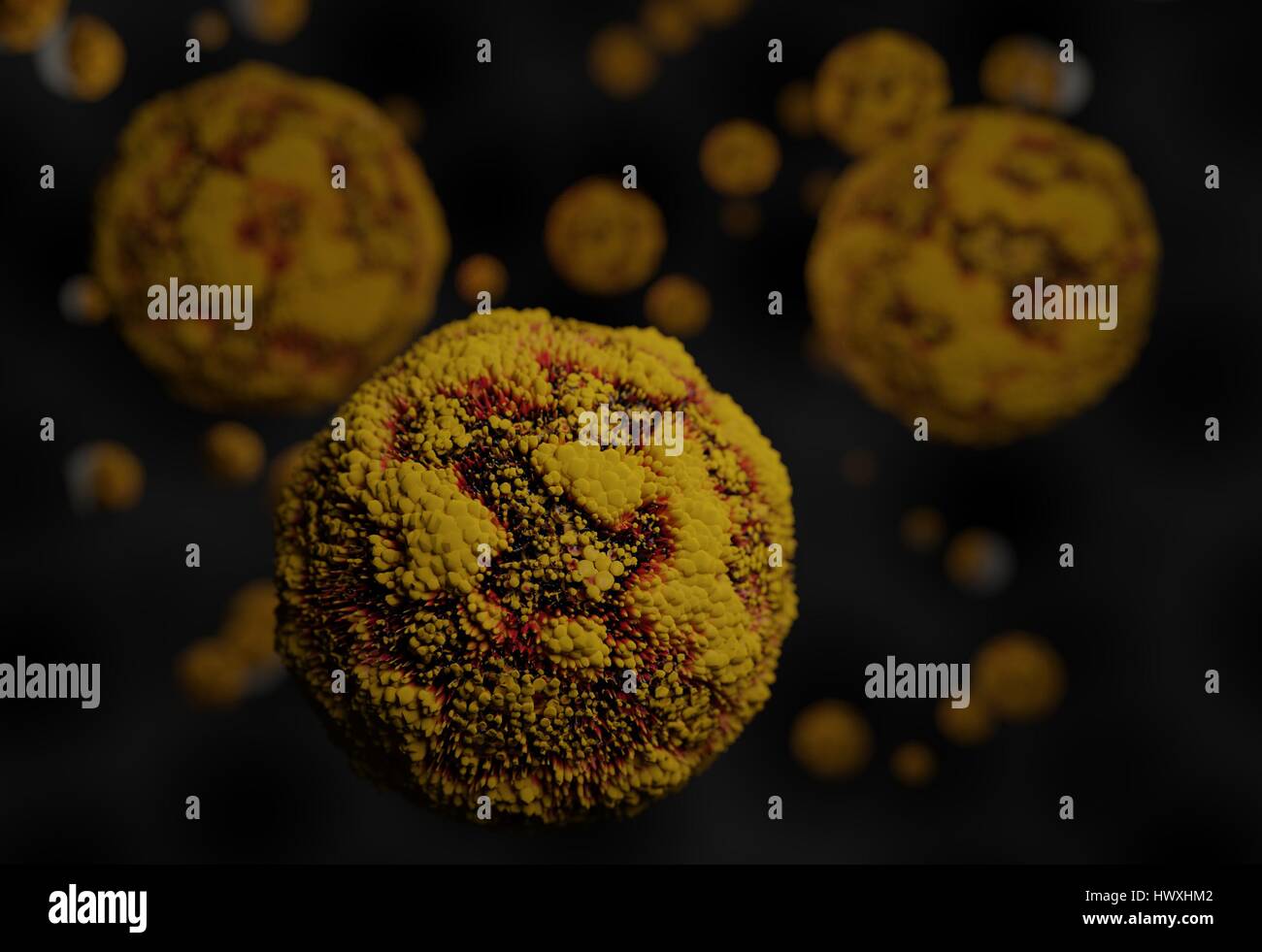 Infection bacteria virus cell on black 3d render Stock Photo - Alamy