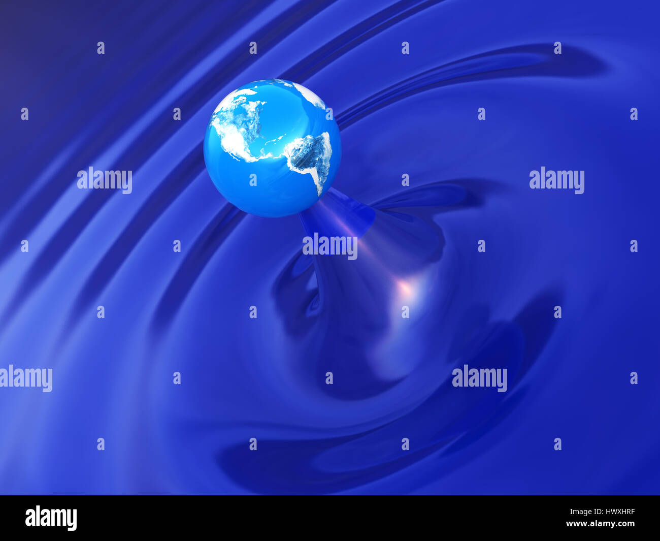 abstract 3d illustration of earth and water ripple Stock Photo - Alamy