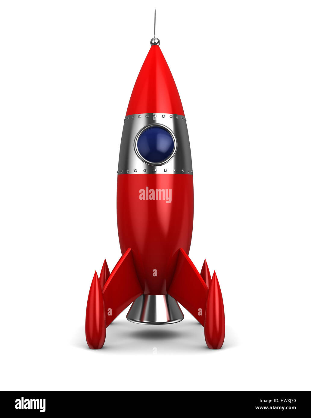 3d illustration of cartoon rocket over white background Stock Photo - Alamy