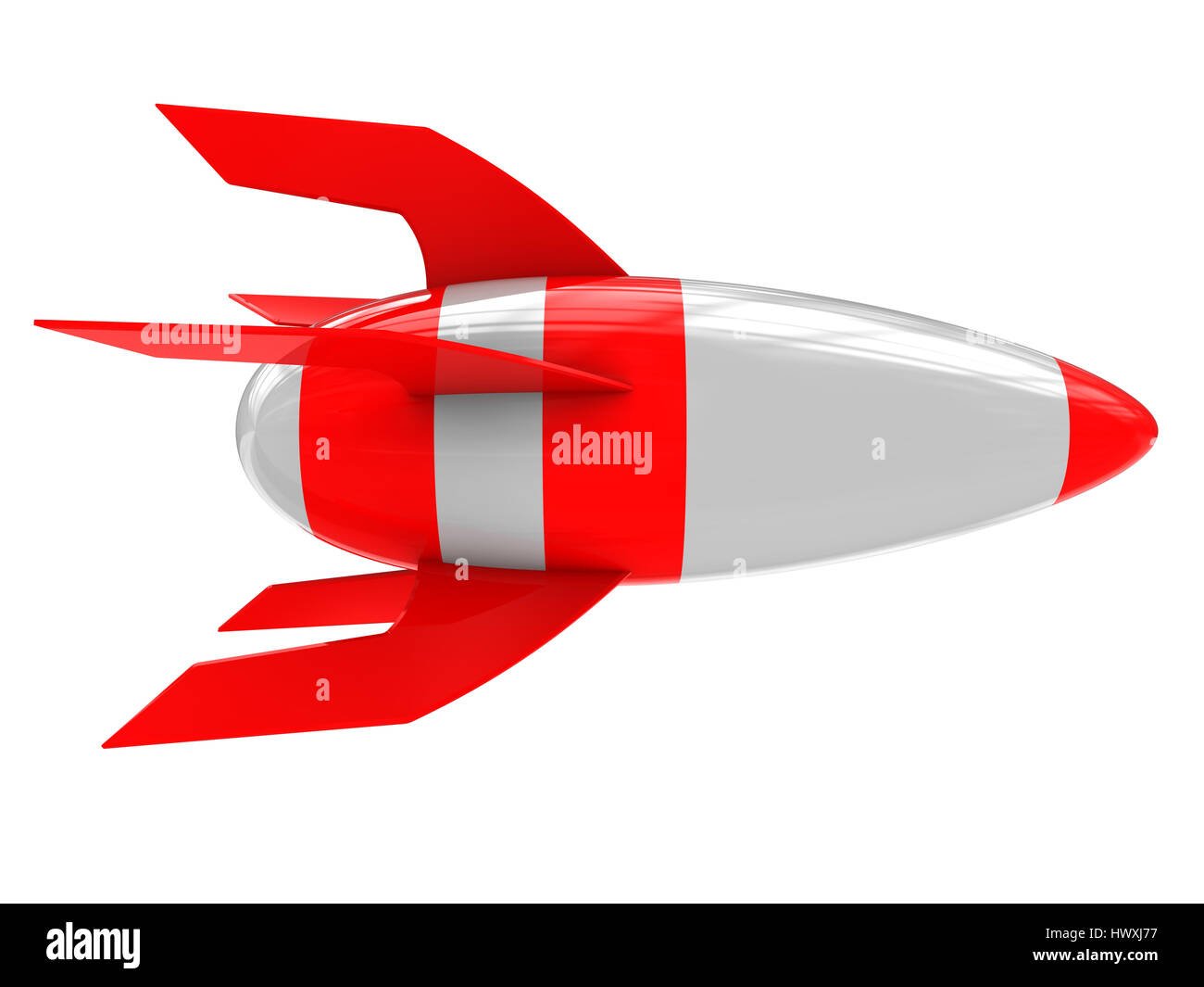 3d illustration of cartoon rocket isolated over white background Stock ...