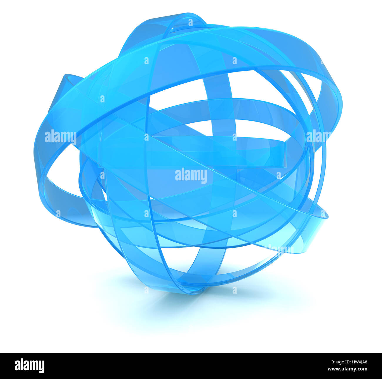 abstract 3d illustration of blue sphere over white background Stock ...