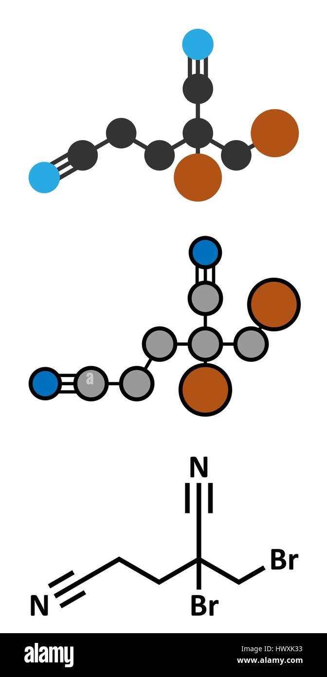 Methyldibromo glutaronitrile preservative molecule. Common allergen