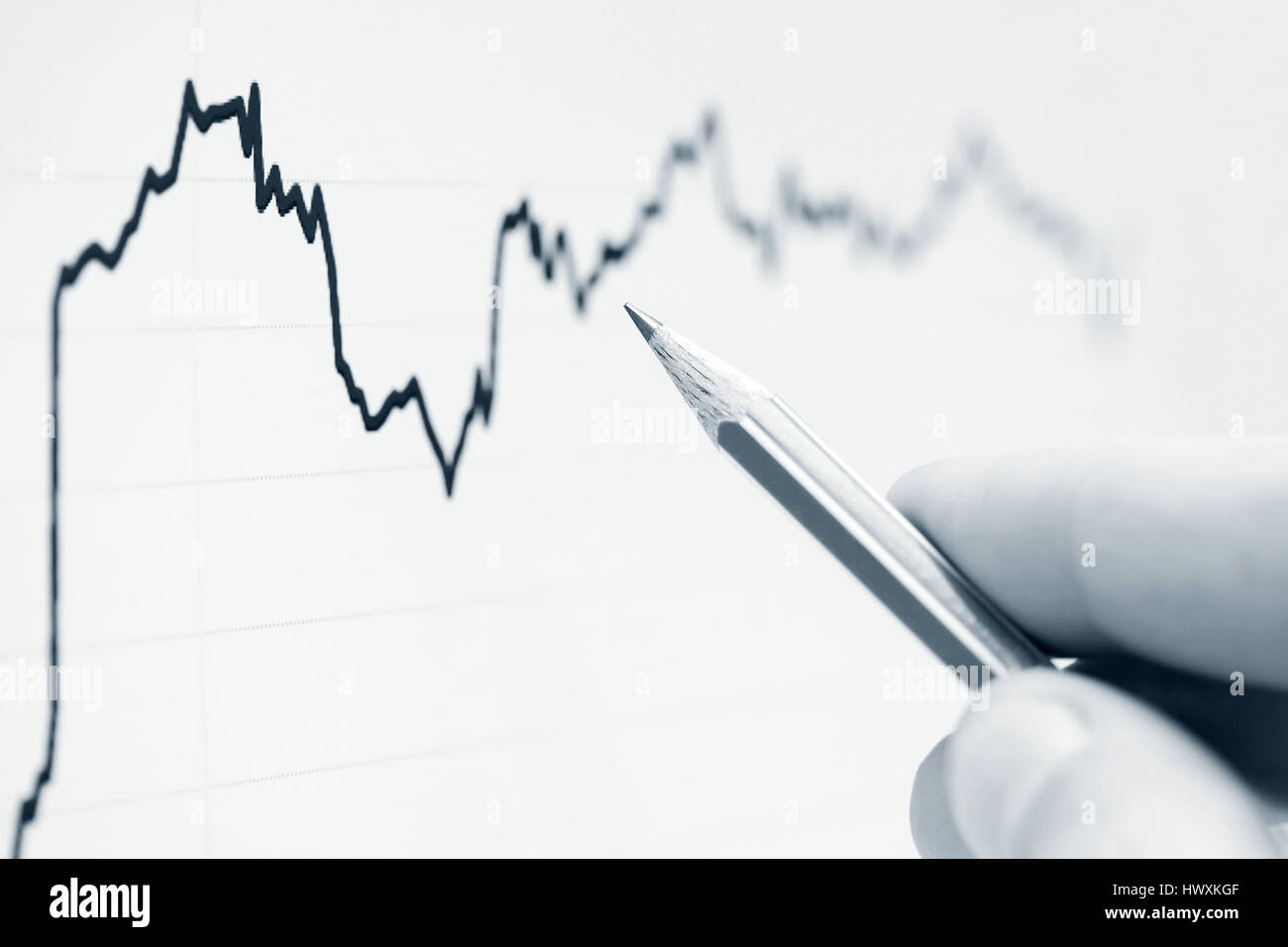 Financial graphs analysis Stock Photo