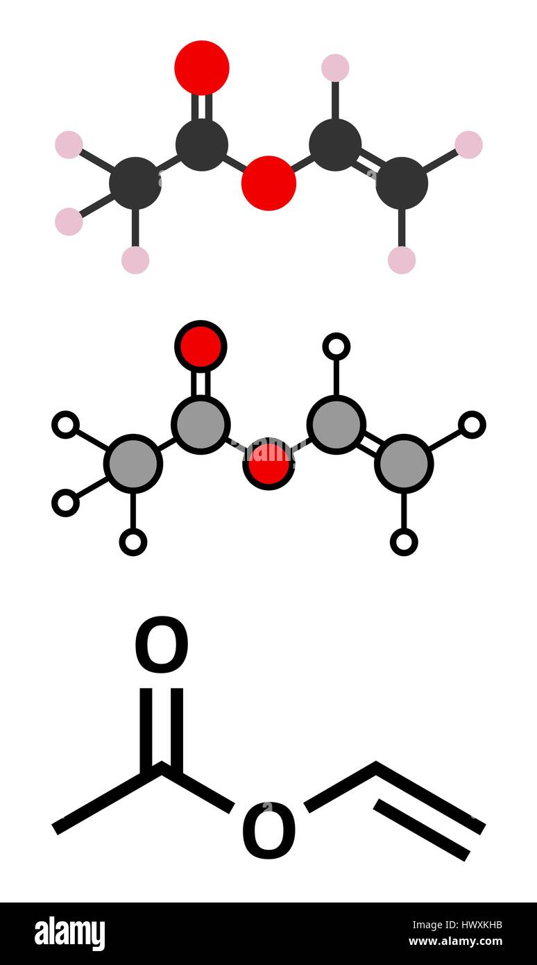 Polyvinyl acetate polymer chemical structure Cut Out Stock Images