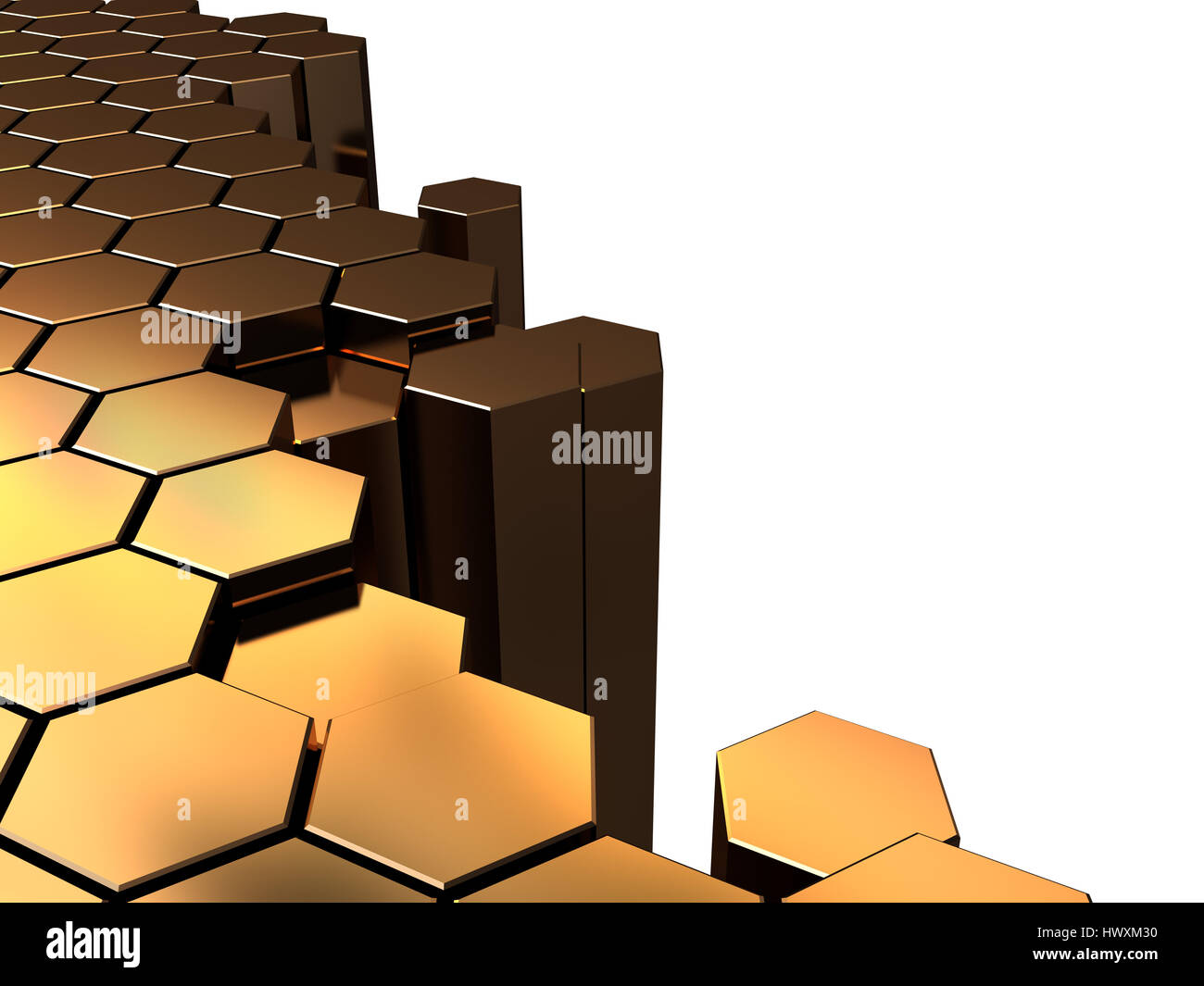 Golden hexagons hi-res stock photography and images - Alamy