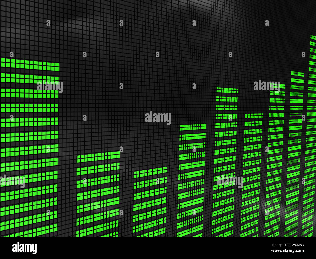 abstract 3d illustration of sound spectrum analyzer display Stock Photo