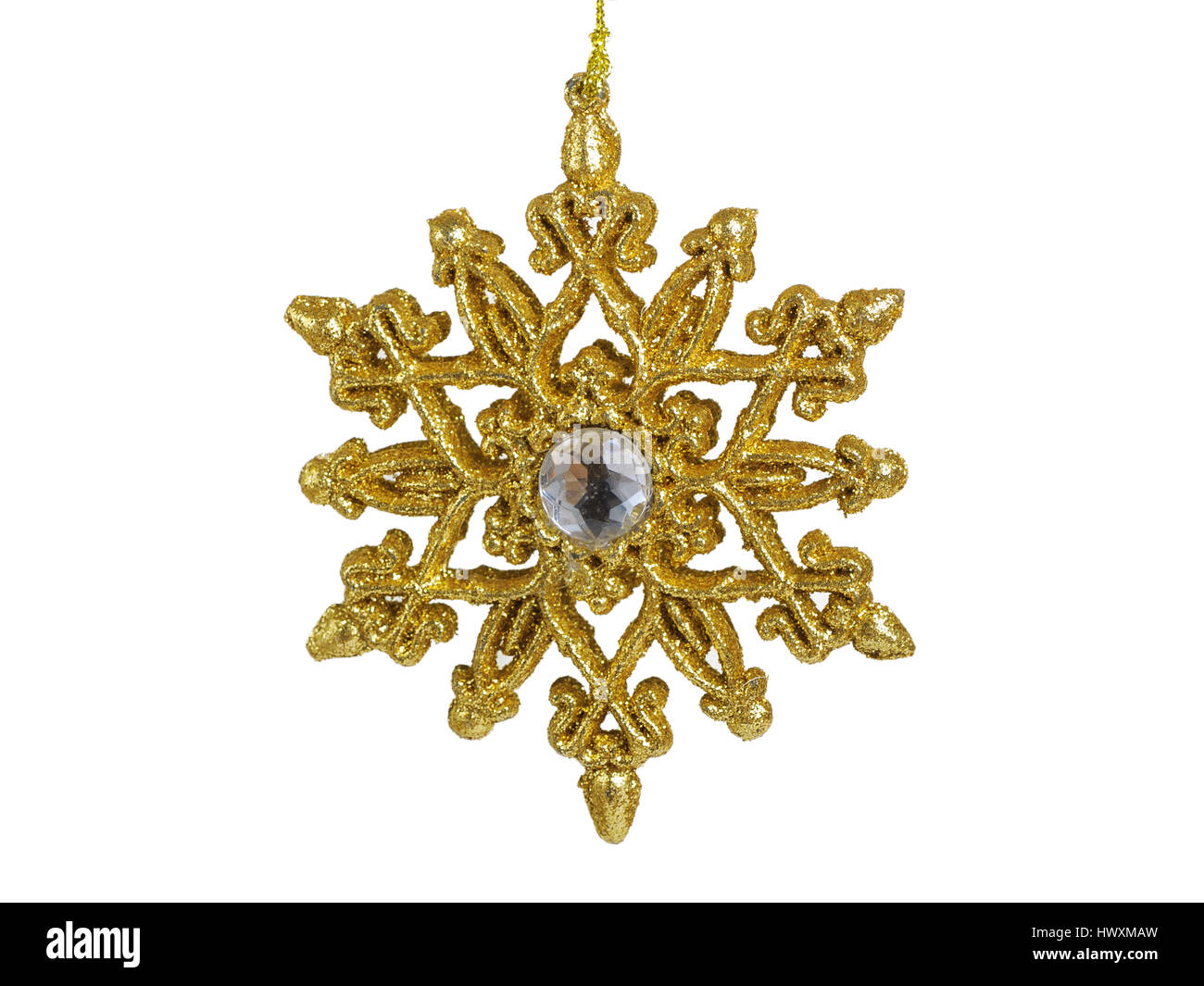 Golden christmas star isolated on white background Stock Photo - Alamy