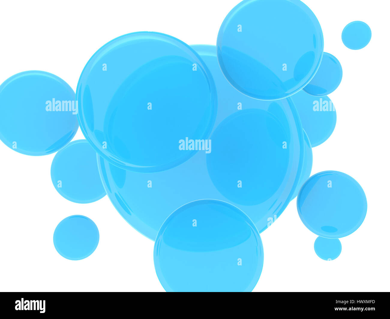 3d illustration of blue glass spheres background Stock Photo - Alamy