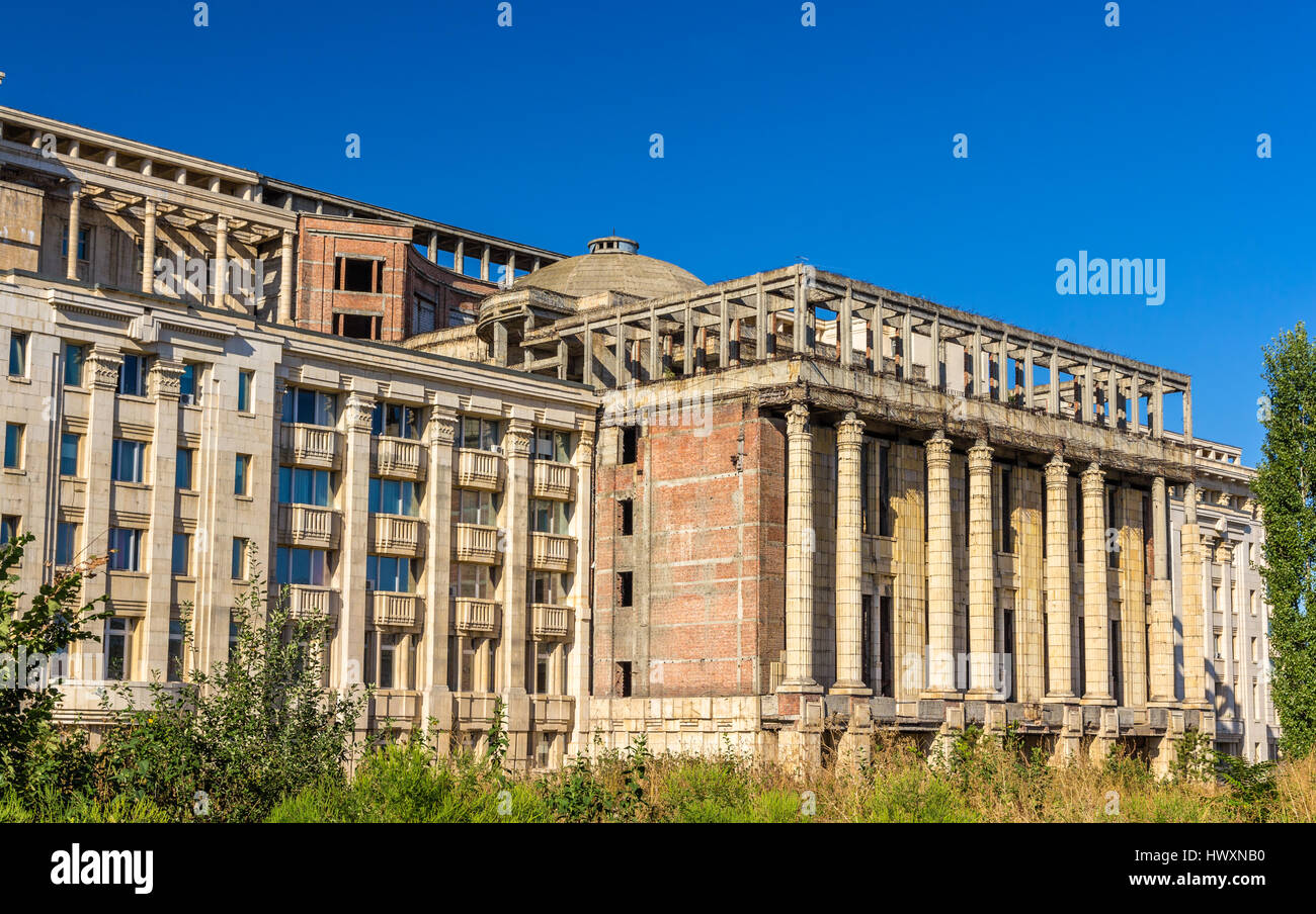 Unfinished part of Romanian Academy Palace - Bucharest Stock Photo