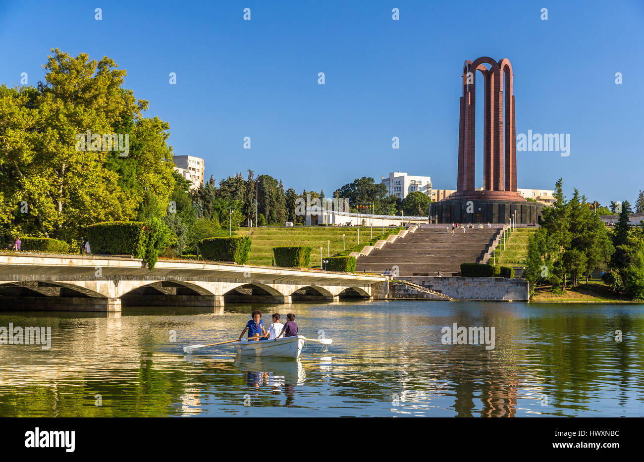 National Heroes Memorial in Carol Park - Bucharest, Romania Stock Photo