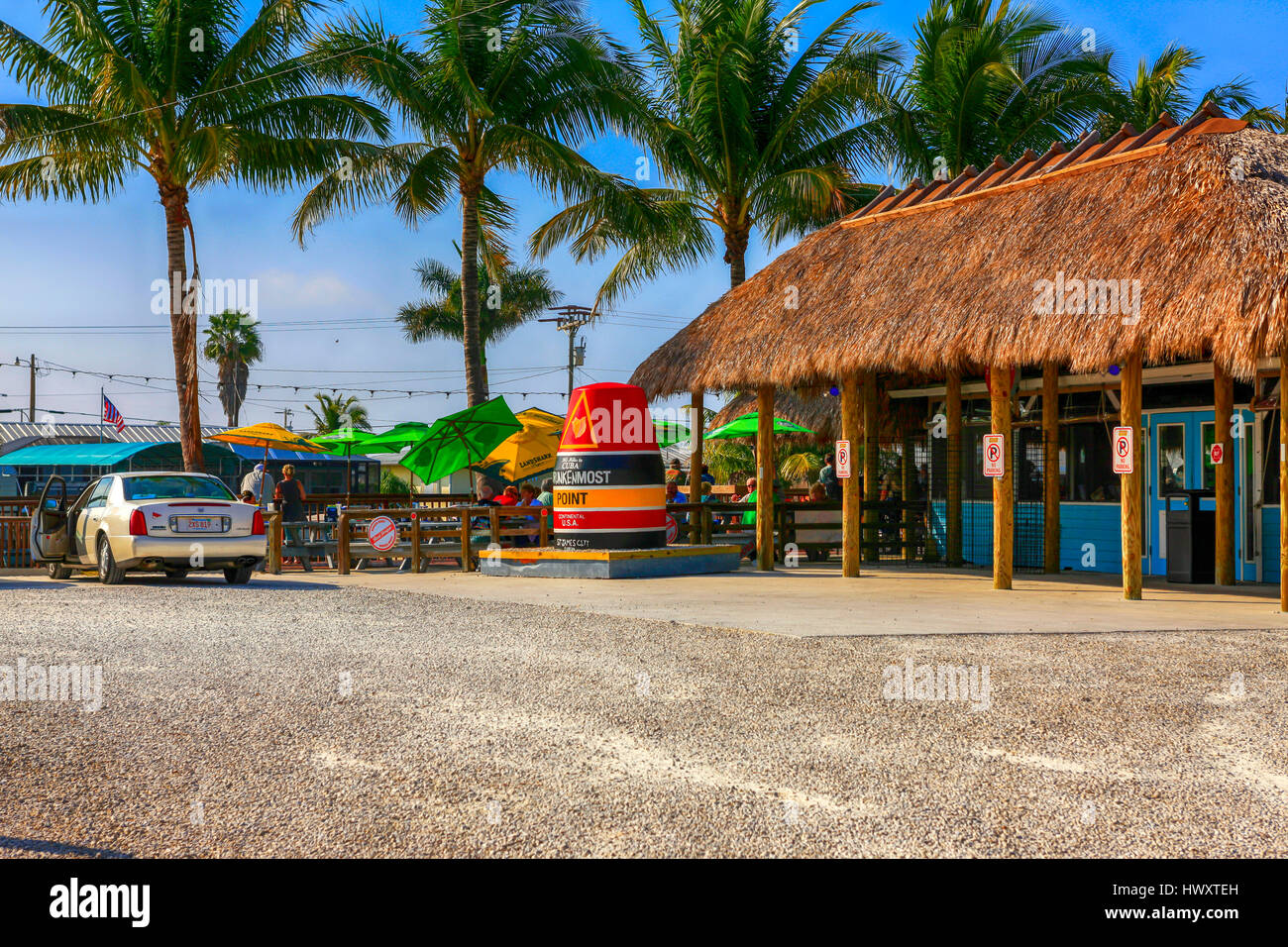 Woody's waterfront Restaurant at St James City on Pine Island FL Stock Photo