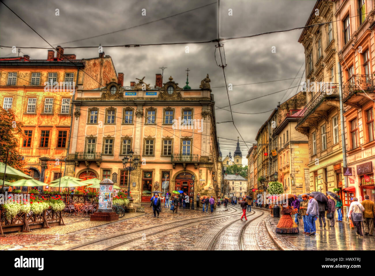 Market Square, the central square of Lviv Stock Photo
