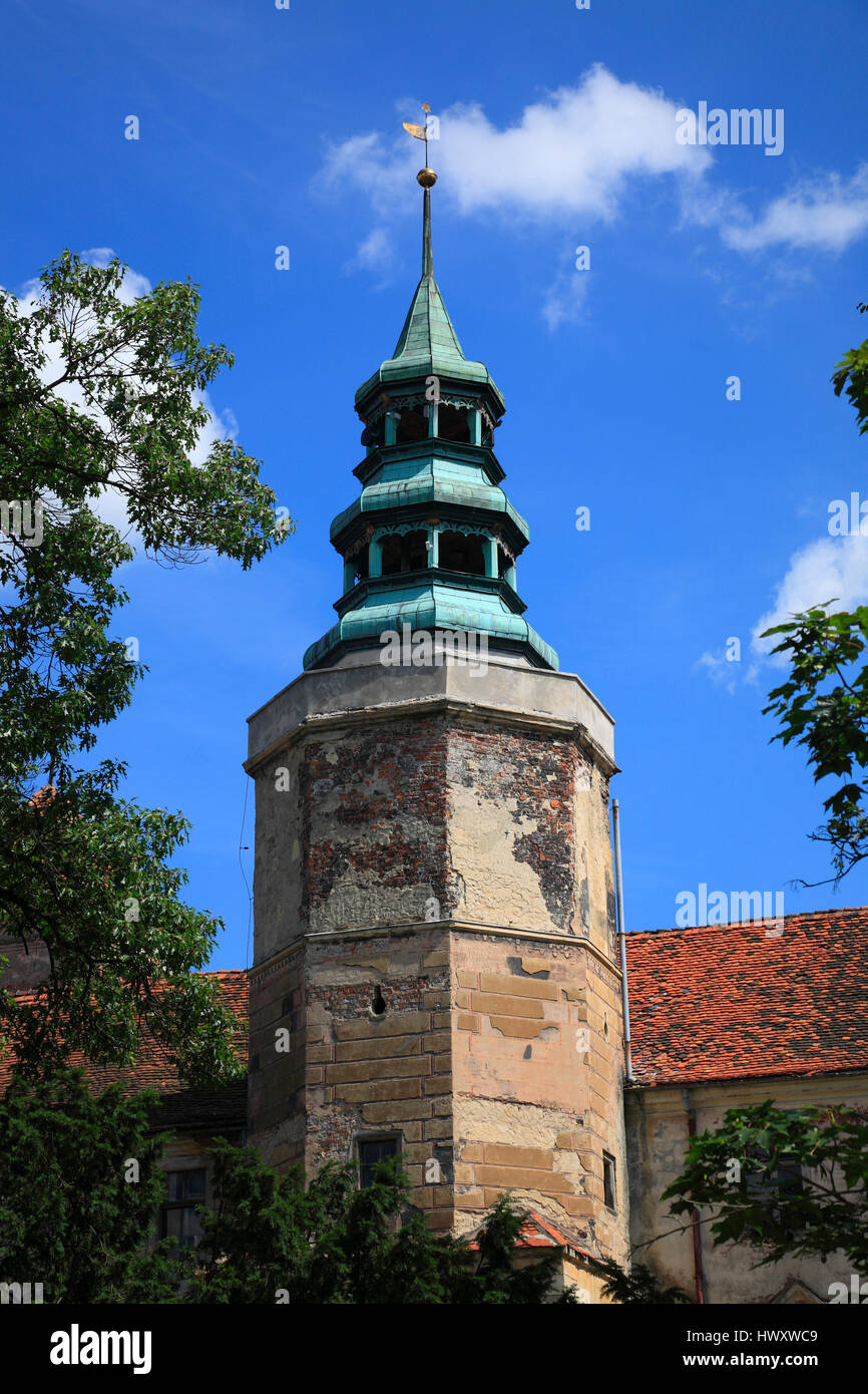 Castle tower, Niemodlin (Falkenberg), Silesia, Poland, Europe Stock Photo