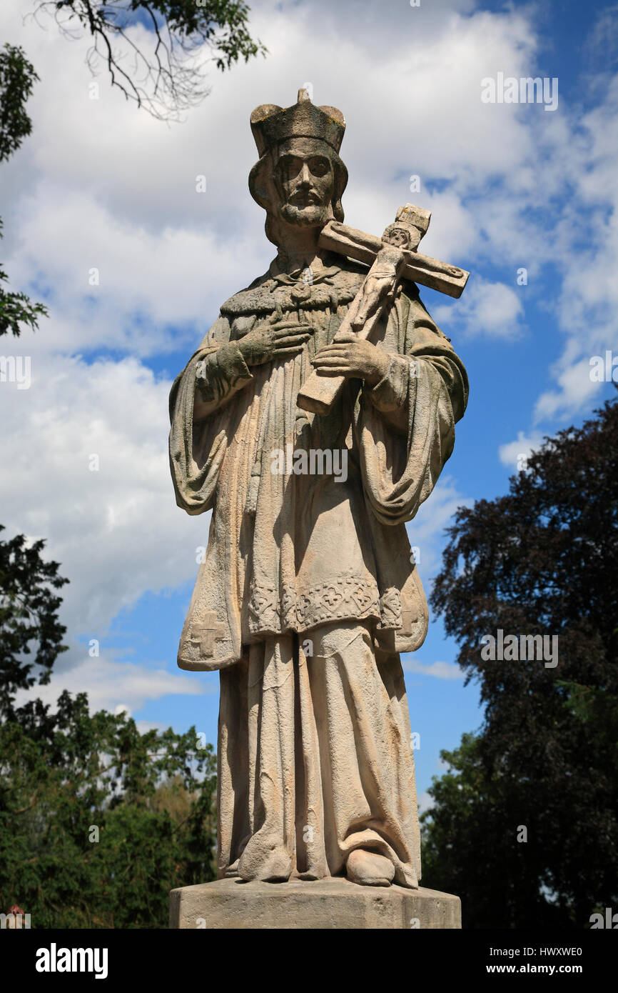 Statue in the castle park, Niemodlin (Falkenberg), Silesia, Poland, Europe Stock Photo