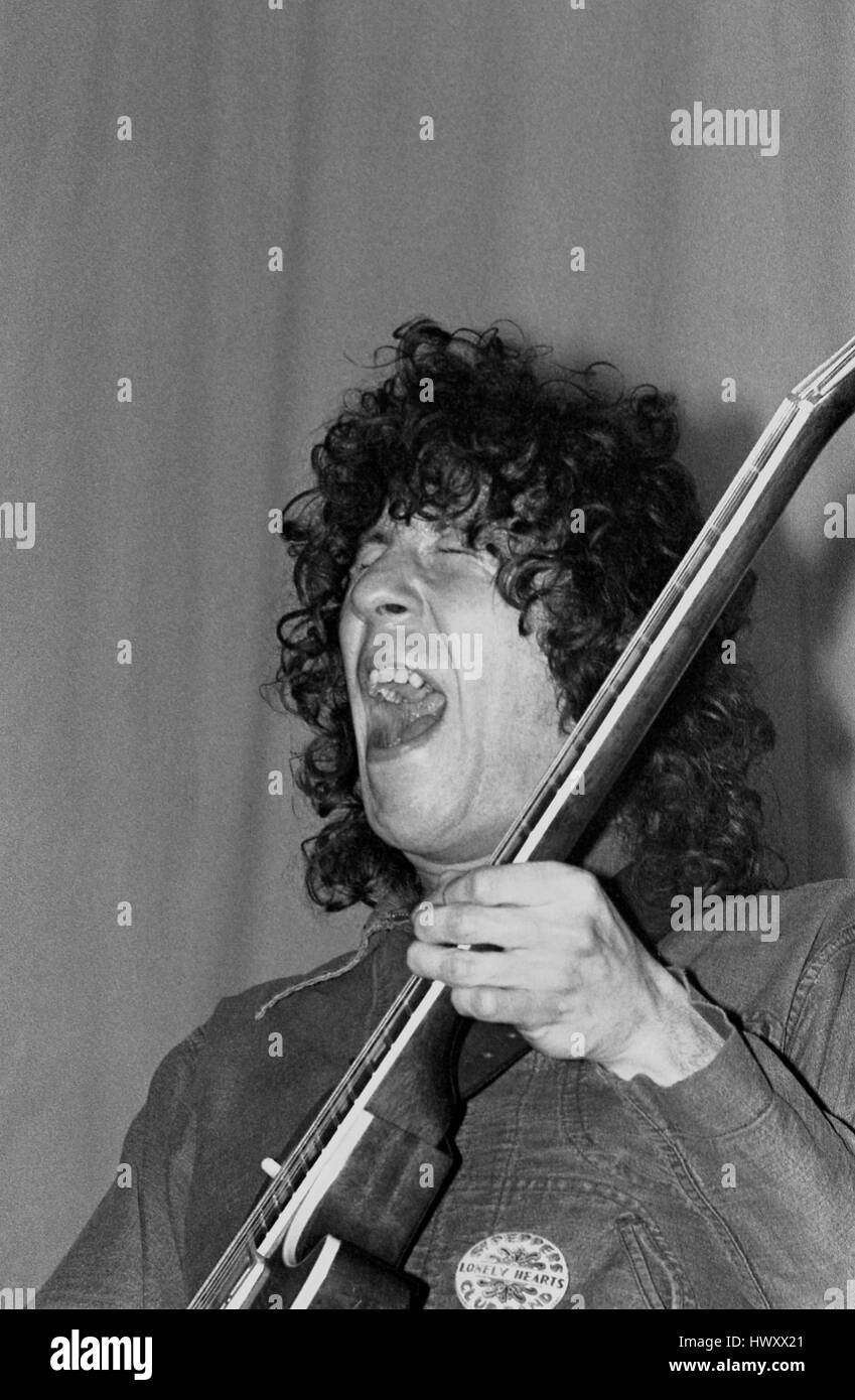 Fleetwood Mac: Peter Green performing with Fleetwood Mac during Bristol University Rag Week in the Anson Rooms at the Students Union on 5 March 1969 Stock Photo