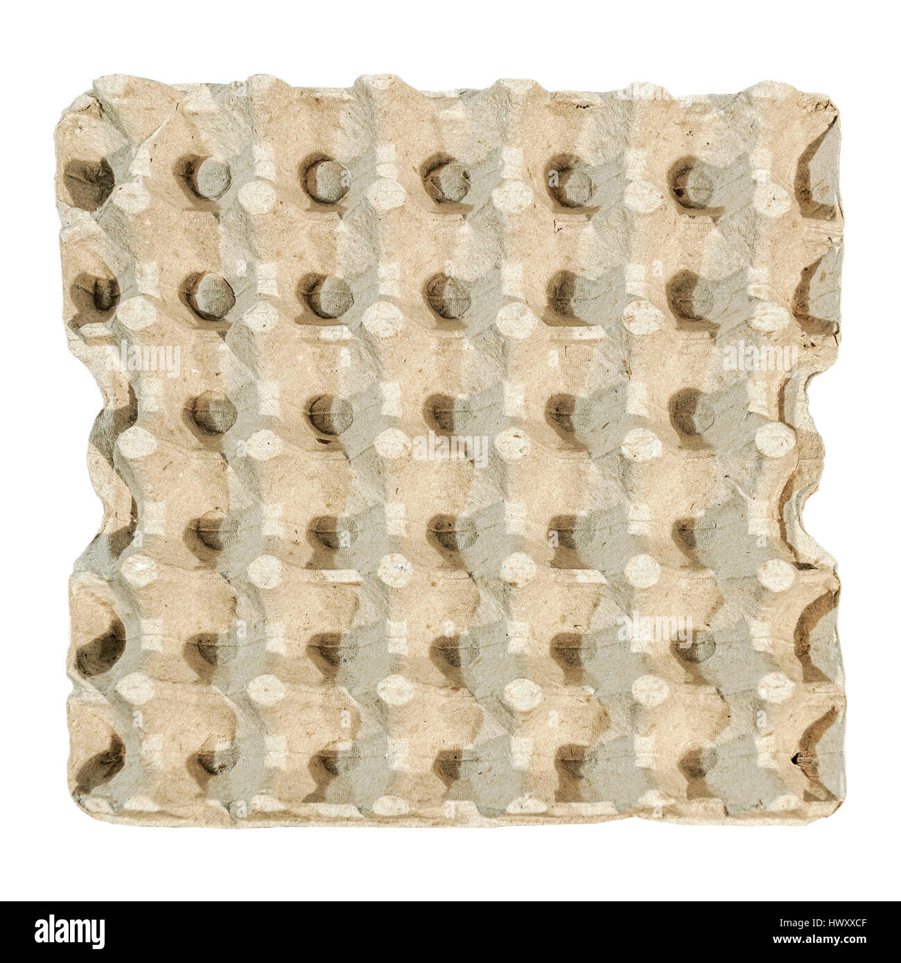 Old Molded pulp egg tray isolated on white Stock Photo Alamy