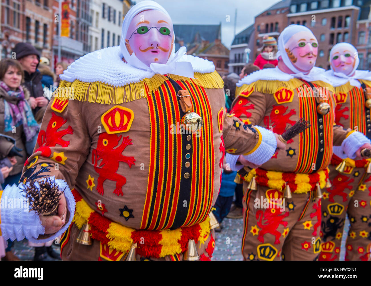 Participants in the Binche Carnival in Binche, Belgium Stock Photo - Alamy