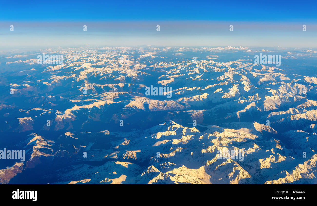 Aerial view of Pyrenees Mountains in Europe Stock Photo