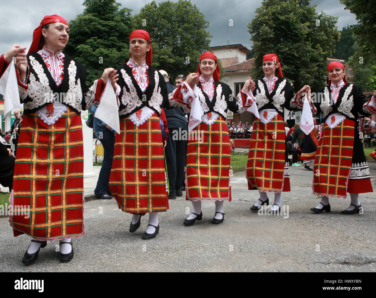 People in traditional folklore costumes on National Festival of Sheep ...