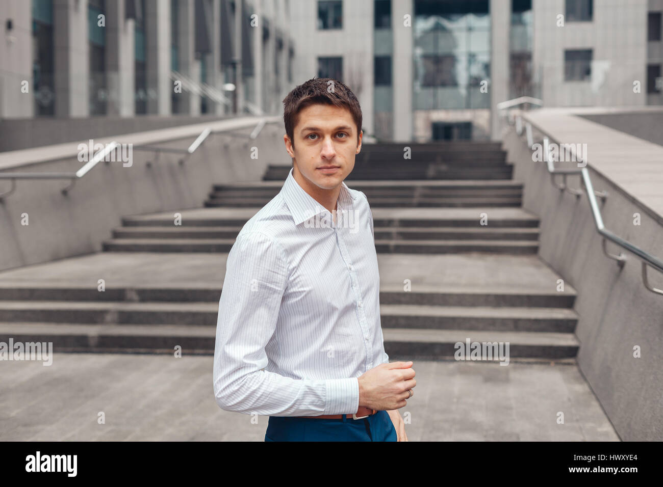 Handsome young man walking in hi-res stock photography and images - Alamy