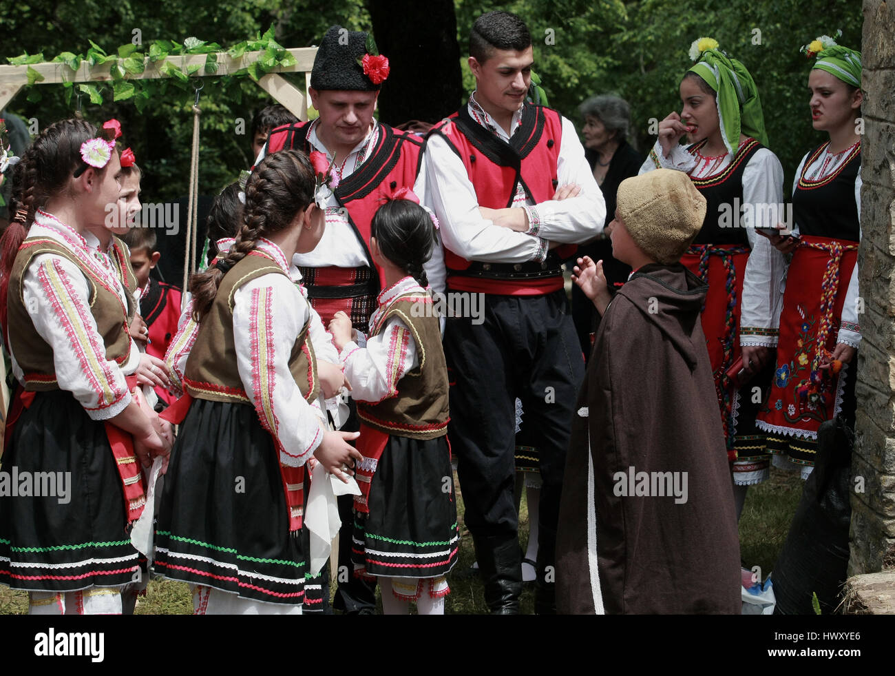 People in traditional folklore costumes on National Festival of Sheep ...