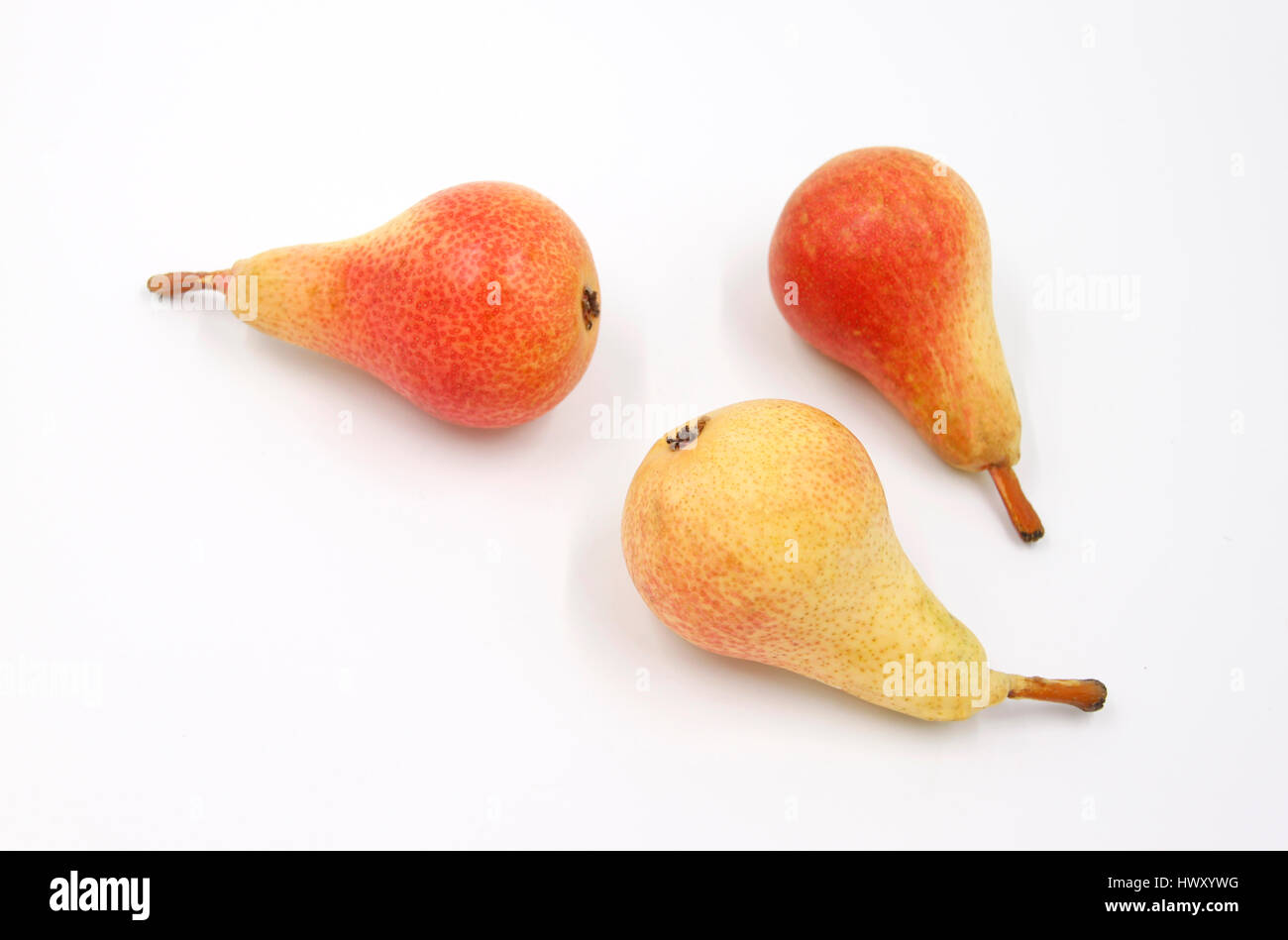 Peaches red orange yellow ripe - Bunch of fruits - Background isolated white Stock Photo