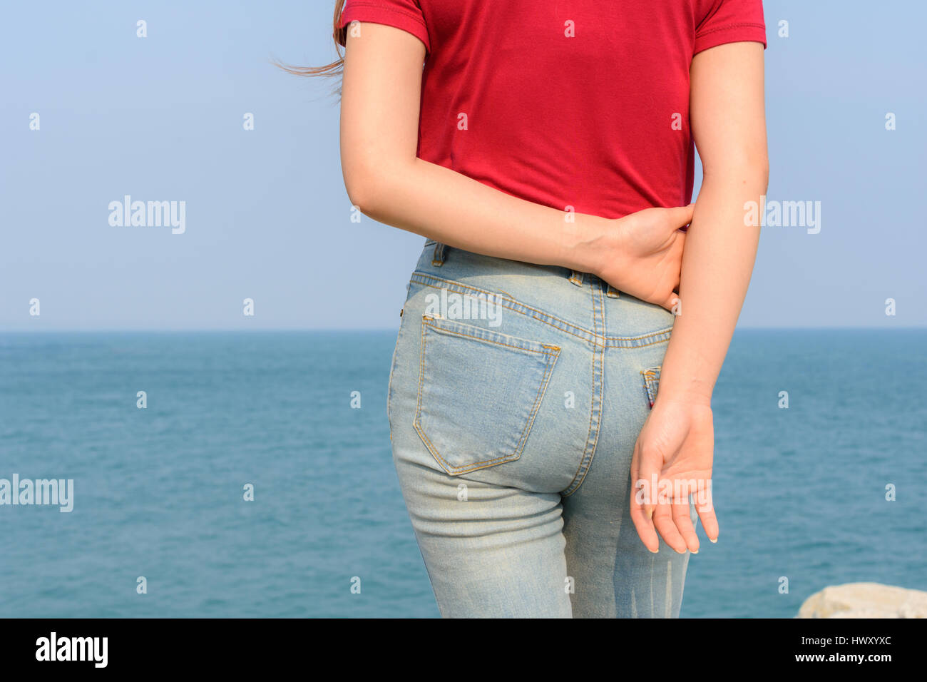 sea and blue sky background Stock Photo 