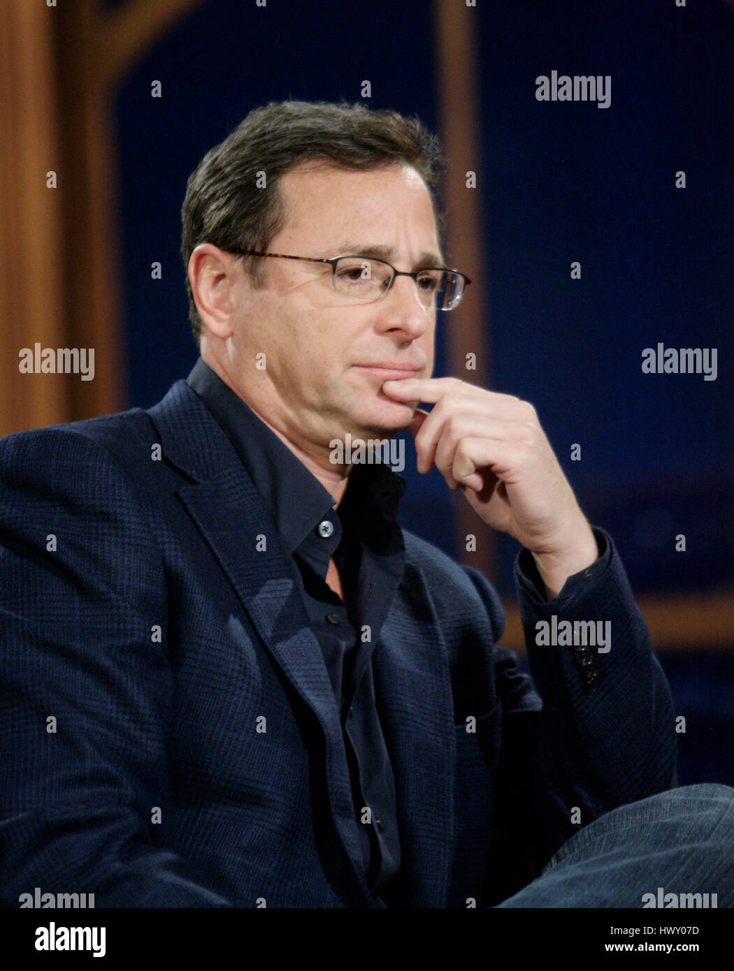 Bob Saget during a segment of the 'Late Late Show with Craig  Ferguson' at CBS Television City in Los Angeles, California on February 16, 2010. Photo by Francis Specker Stock Photo